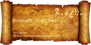 Kostyál Ábel névjegykártya