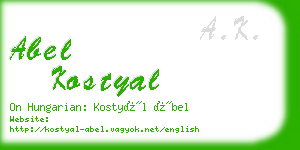 abel kostyal business card